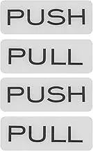 uxcell 2Set Push Pull Door Stickers, 2x4.7in Push and Pull Signs Plate Acrylic Vertical Self-Adhesive for Doors Glass Window Business Stores, Rectangle, Silver