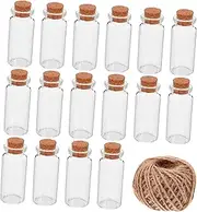 Amosfun Versatile Small Glass Bottles Cork Stoppers 24 Mini Vials for Storage Dec