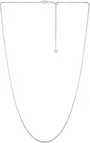[JewelryWeb] 14k Gold Rose Finish 1.05mm Shiny Oval Adjustable Round Wheat Chain Necklace With Lobster Clasp 22 Chain-Necklace for Women and Men