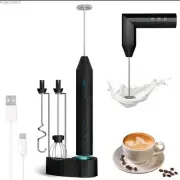 Woodgrain Ergo Milk Frother 3 Speed Handheld Drink Mixer Electric Whisk Foam