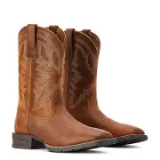 Ariat® Men's Hybrid Ranchwork Thatch Brown Square Toe Boots 10042395