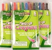 3 Packs of 6 Twist-Up Crayons by Bendon Never Need Sharpened!