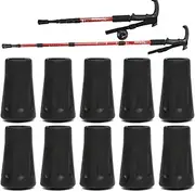 WeddHuis Pack of 10 Nordic Walking Pads Rubber Buffer Asphalt for Walking Poles and Trekking Poles