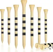 Seticek Natrual Wooden Golf Tees 100 Pack (2-3/4" & 3-1/4" Available) Biodegradable Bamboo Golf Tees,More Sturdy and Stable,Natural/White Color