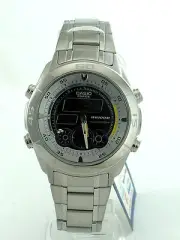 Silver Tone Metal Band CASIO Edifice Ana&dig Mens Watch EFA115D-1A7 Brand New