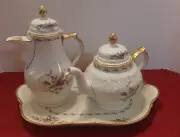 ROSENTHAL SANSSOUCI BARBARA Rose Garland Gold Rim TEAPOT & COFFEE POT ONLY NEW!