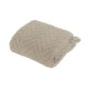 Ezra Taupe Knitted Throw Rug