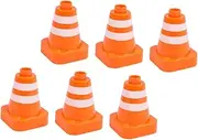 OFFIGAM DIY Traffic Sign Kit 6pcs Mini Roadblocks Simulation Road Cone Toys for Boys and Girls Roadblock Signs for Boys and Girls Playset