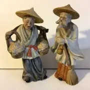 Figrines ELDERLY COUPLE In Daily Chores Sweeping & Shopping from JAPAN H8017107