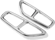 FUWKAIZS Silver/Glossy Black Car Exhaust Muffler Pipe Cover Trims Exterior Parts Compatible for BMW 5 Series G30 G31 2017-2022 Stainless Steel(Silver)