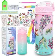 Gifts for Girls 4-12, Decorate Your Own Water Bottle Kits for Girls, Mermaid Diamond Crafts Painting Toys, Kids Water Bottle for School, Valentine's Day and Birthday Gifts Toys for Girls (Mermaid 2)