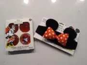 Minnie Mouse Elasticated Headband & 4 Reusable Cooling Gel Eyepads NEW