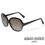 【ALAIN MIKLI】捌零復古藝術波紋曲線造型太陽眼鏡(黑 AL1307-1026)