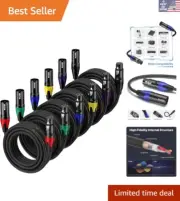 10 Feet XLR Microphone Cables - 6-Pack 3-Pin Balanced Silver-Plated Connectivity