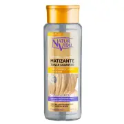 Natur Vital Silver Blonde Toner Shampoo Organic Certified with Plant Keratin