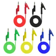 5 Pcs Multimeter Alligator Clips Banana Plug Electrical Test Cable Insulated