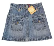 Floriane Girls Denim Skirt Size 8A NWT Made in France Blue Jean Youth