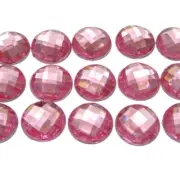 100 Pink Acrylic Flatback Rhinestone Faceted Round Gems 12mm No Hole