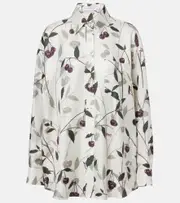 [Stella McCartney] Stella McCartney Printed silk twill shirt AU 6 white