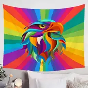 Multi Colored Eagle Head Tapestry