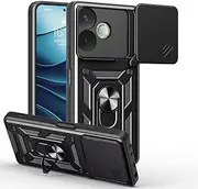 Ezydigitals Case for Oppo A5 Pro 5G CamShield Lens Protection Ring Kickstand Case + Screen Protector - Black