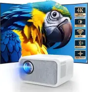 Projector Native 1080P 4K Support,550ANSI Portable WiFi6 Bluetooth Smart Auto