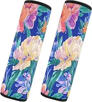 Car Seat Belt Covers 2 Pack Breathable Car Safety Seat Belt Strap Shoulder Pad for Women Men Kids M Florals Peonies Pansy Amaryllis