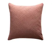 Modern Style Fine Knitted Pillowcase Stretchy Invisible Zipper Flannel Cushion Cover for Home Light Pink