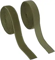 uxcell Sew on Hook and Loop Tape, 1 Inch Width Non-Adhesive Back Nylon Sewing Fastener Strips Interlocking Fabric Tape 5 Yards Fit for Clothing Crafts Sewing DIY Project - (Dark Green)
