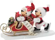 Possible Dreams Disney Mickey and Minnie Mouse Fun on Ice Figurine, 7 Inch, Mult