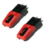 2PCS Black+Red Ceramic Turntable Stylus Needle Cartridge For LP Record Player C
