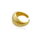 Culturesse Elvera Sterling Silver 2cm Adjustable 2cm Open Ring 18K Gold Plating