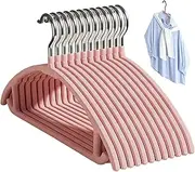 Clothes Hangers, 10pcs 45cm No Shoulder Bump Coat Hangers with 360° Rotating Hook, Space Saving Hanger for Jacket, Sweater, Skirt, Pants, Shawls, Bras