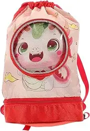Ipetboom Cute Swim Storage Bag for Separation Polyester Beach Backpack with Comfortable Double Straps Small Portable Travel Bag for Pool and Gym Activities Festive