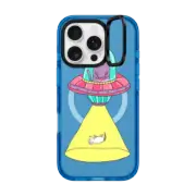 iPhone 16 Pro Impact Ring Stand Case MagSafe Compatible UFO alien cat