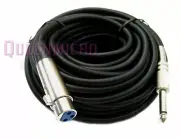 50Ft XLR 3-Pin Female to 1/4" Mono TS Male Plug Mic Microphone Audio Cord Cable
