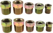 10Pcs Threaded Bush Adapter, 1/8 to 1/4, 3/8 to 1/2, 1/4 to 3/8, 1/8 to 3/8, 1/4