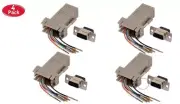 4 Pack DB9 Female to RJ45 Modular Extender Converter 8P8C Adapter Connector v2