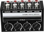 ibasenice 4 Channels Mini Audio Mixer by Stereo Sound Mixer for Instruments Computers Mobiles Tablets