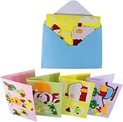 VILLFUL Christmas Craft Kits for Kids 3pcs Greeting Cards Making Materials for Kindergarten Children