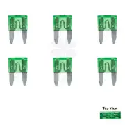 6x Mini Blade Fuse APM ATM 30A Amp Motorcycle Automotive Circuit Spade Set Kit