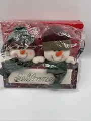 Avon Snowy Greetings “Welcome” Door Sign. Snowmen. Christmas ” New In Box NOS