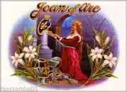 1907 Saint Joan of Arc France Smoke Vintage Cigar Box Crate Inner Label Print
