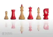 The Zagreb '59 Chess Set - Pieces Only - 3.875" King - Red Stained