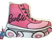 Barbie Plush Pillow Roller Skate Kids Decorative Bed Pillow, Pink