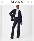 NWT Spanx Faux Suede Flare Pants Classic Navy Sz L Sold Out $118 Shaping