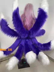 Customized Anime Purple Gradient Nine-Tailed Fox Tail Halloween Cosplay Prop Toy