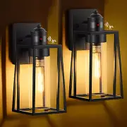 2-Pack Motion Sensor Outdoor Wall Lights, Large Size Dusk to Dawn Exterior Light