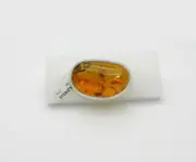 Honey Genuine BALTIC AMBER Sterling Silver Elegant Handmade Brooch NIB # SP21