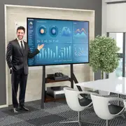 Fin Heavy Duty Portable Floor Tv Stand Large Shelf For 65-100" Lcd Led Flat Screens